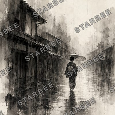 雨町墨景