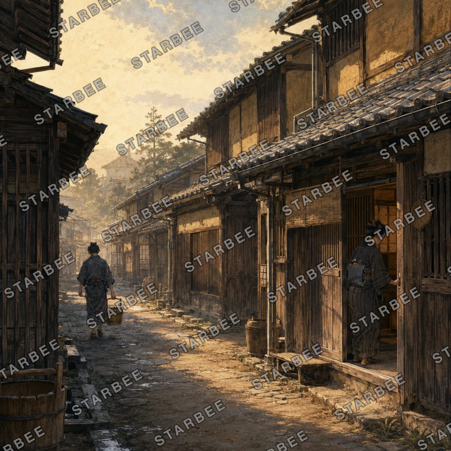 朝の長屋道