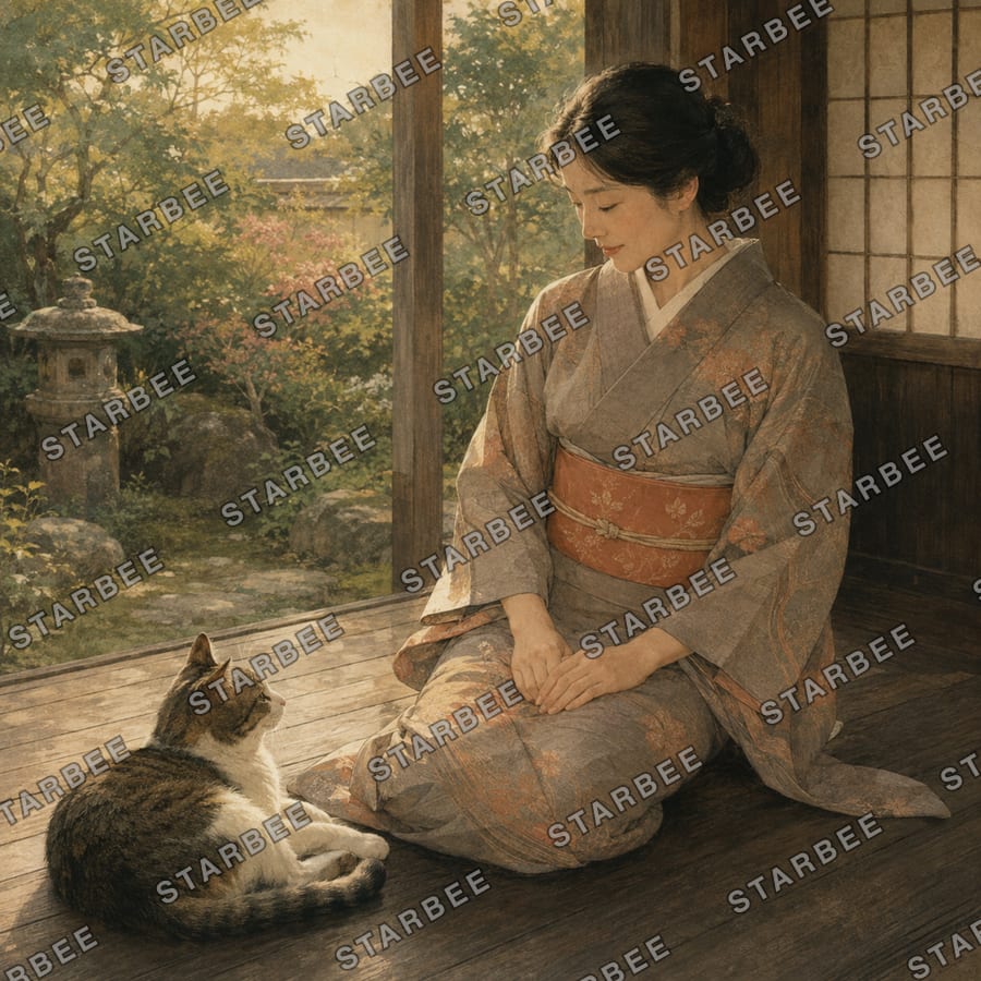 縁側の猫