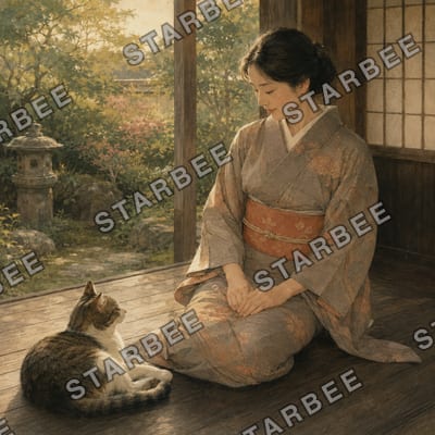 縁側の猫