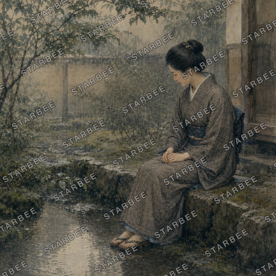 縁石の雨音