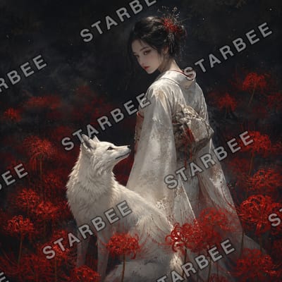 彼岸花の狐