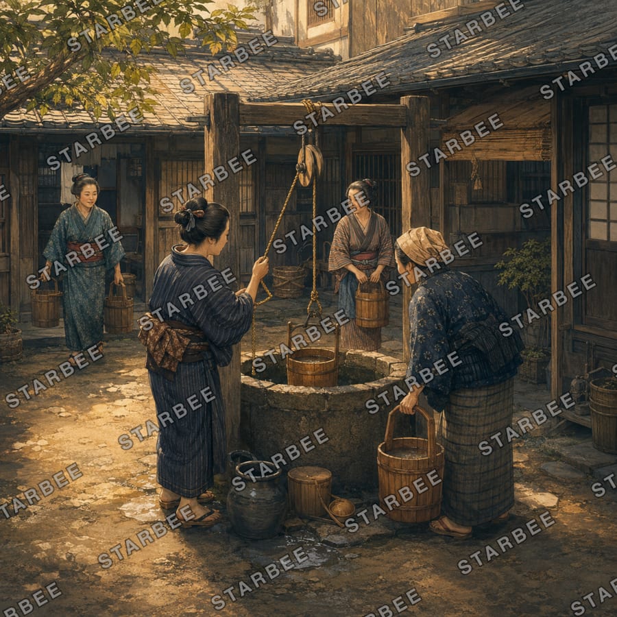 井戸端の朝
