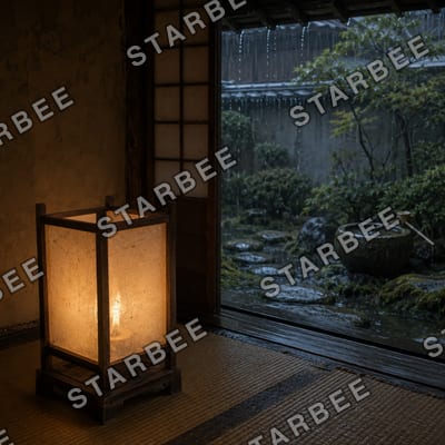 紙灯にしずく