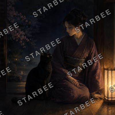 黒猫と灯り
