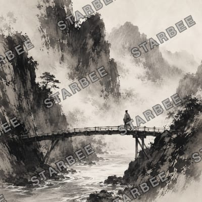 橋上墨景
