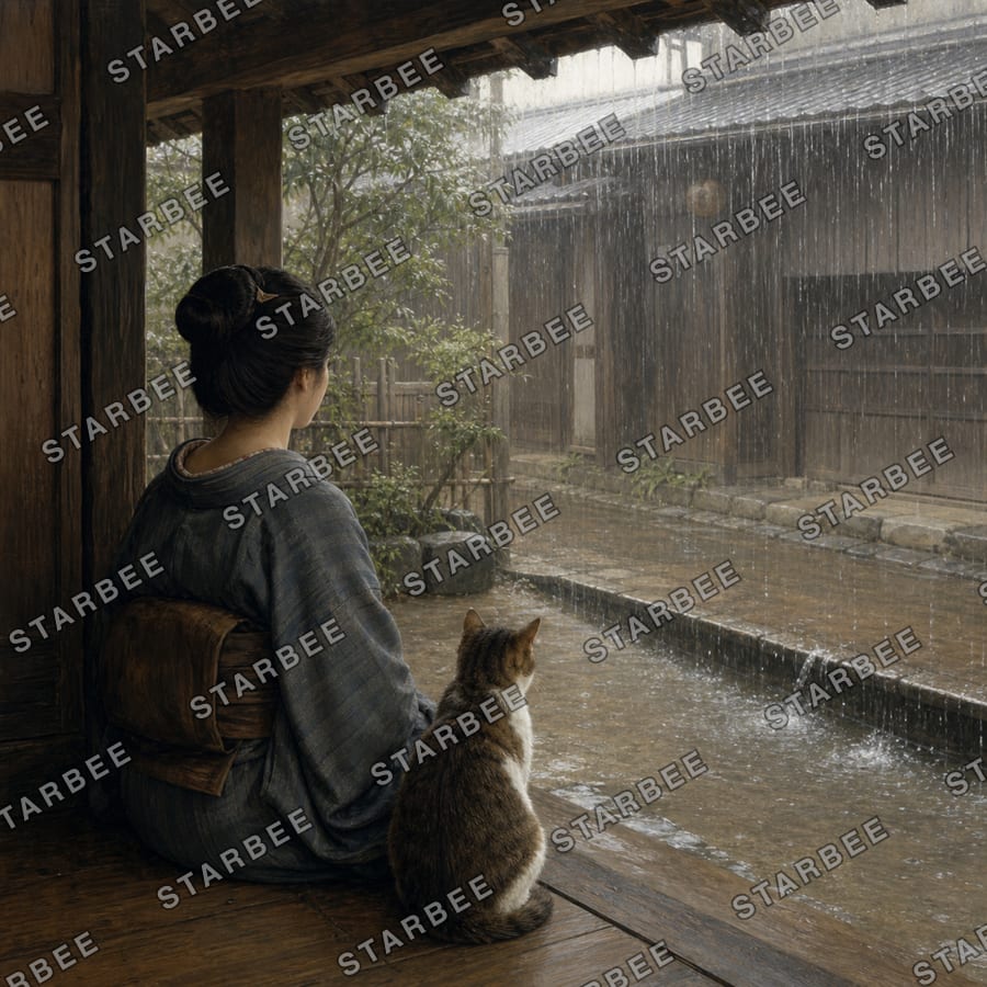 猫と雨宿り