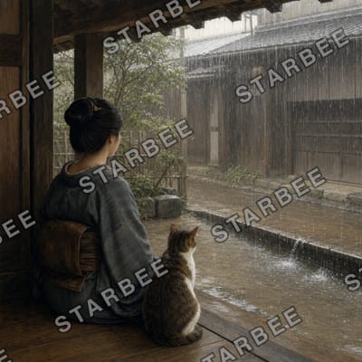 猫と雨宿り