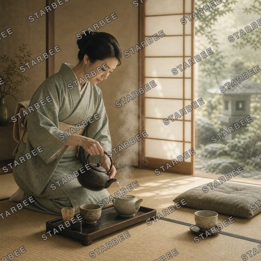 お茶を淹れる人