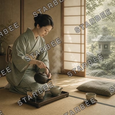 お茶を淹れる人