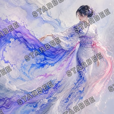 流彩布