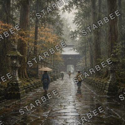 参道の小雨