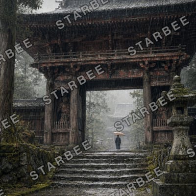 山門の雨
