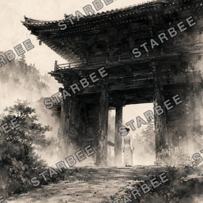 山門の白