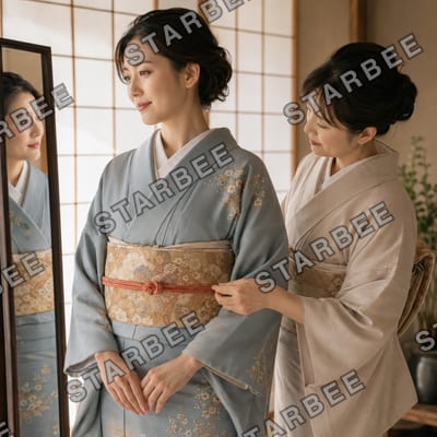 仕上げの帯締め