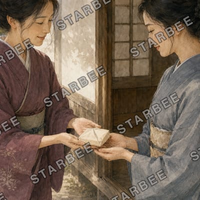 手渡す菓子