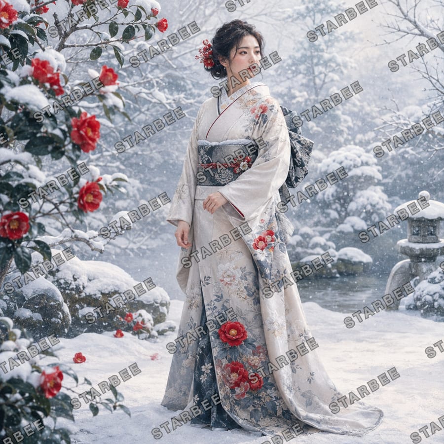 椿と雪