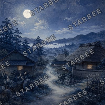 月夜の村