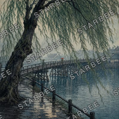 柳橋雨景