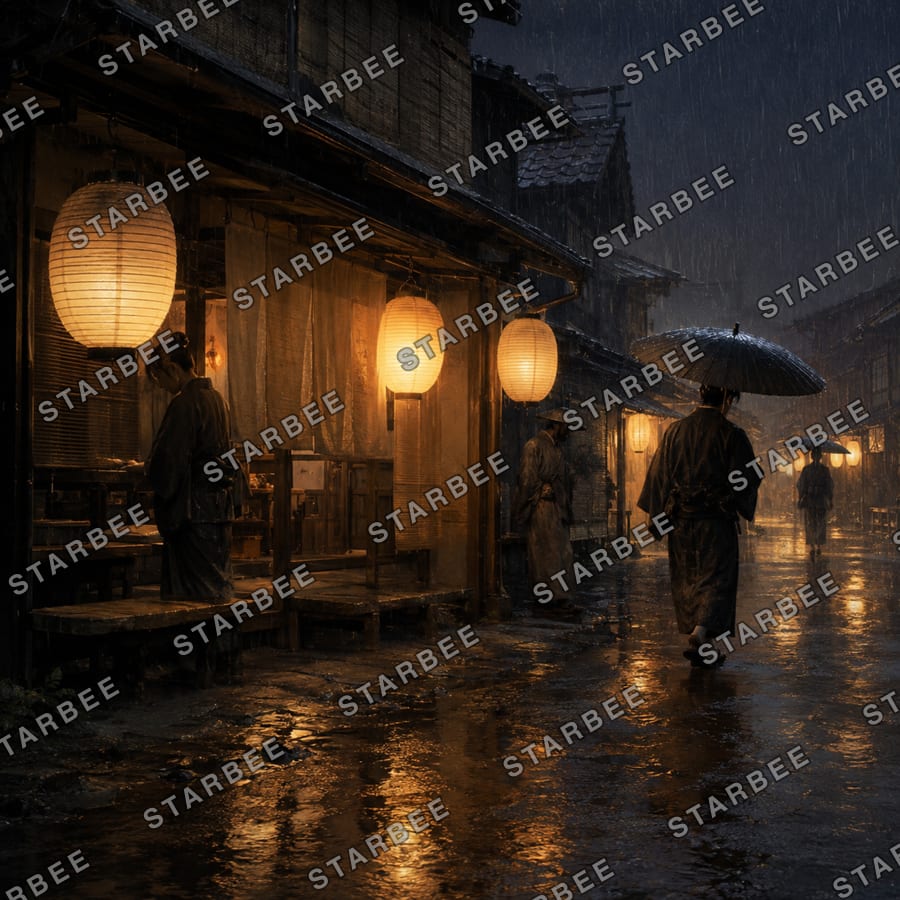 夜見世の雨