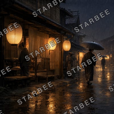 夜見世の雨