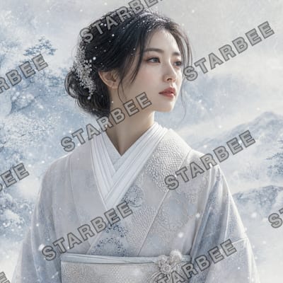 雪の襟元