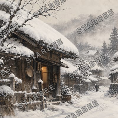 雪の軒先